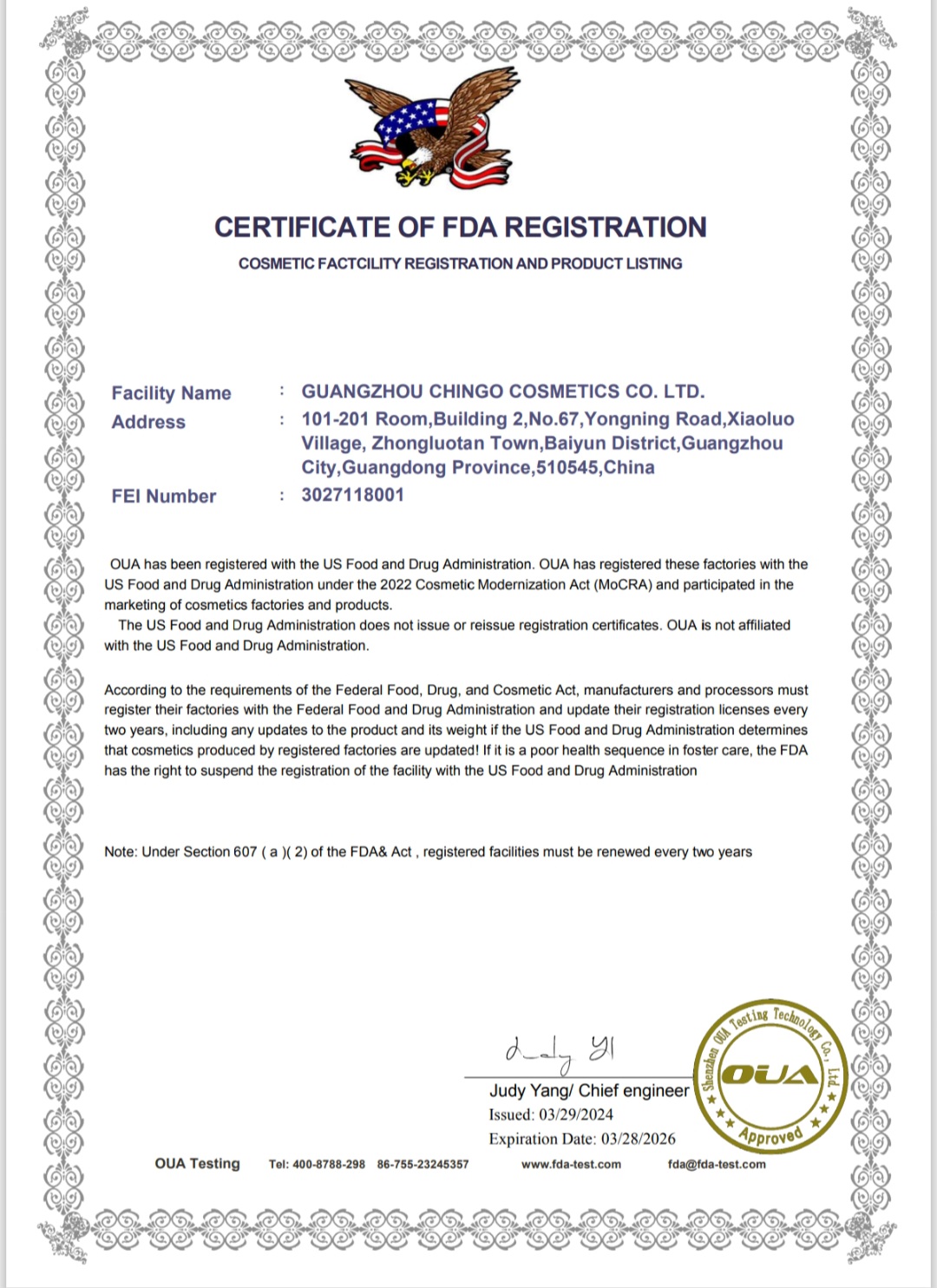 FDA Registration